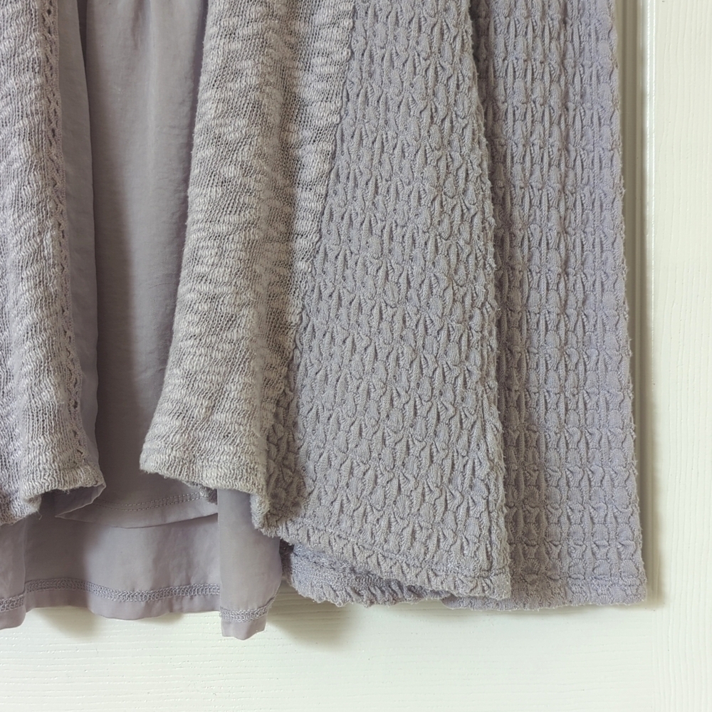 Meadow Rue Anthropologie Triple Texture Knit Scoop Neck Long Sleeve Top Purple M - Picture 9 of 13